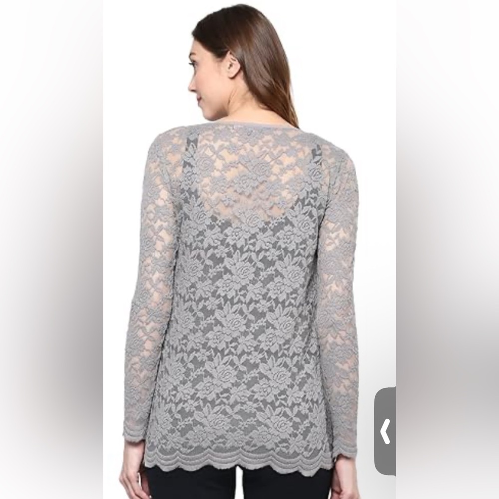#71 Elegant Lace Long Sleeve Top small